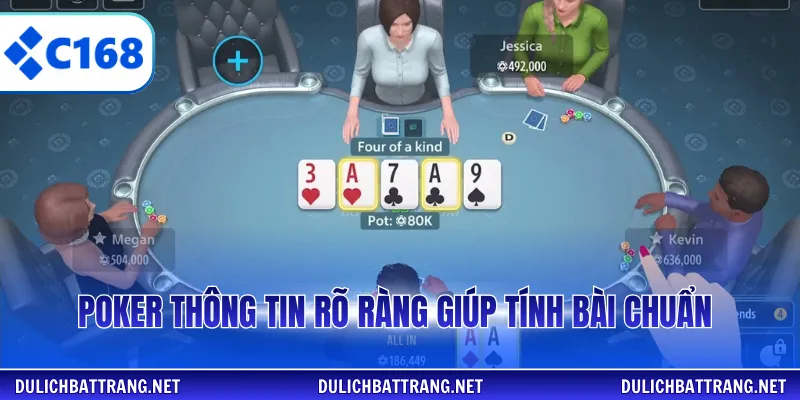 Poker thông tin rõ ràng giúp tính bài chuẩn